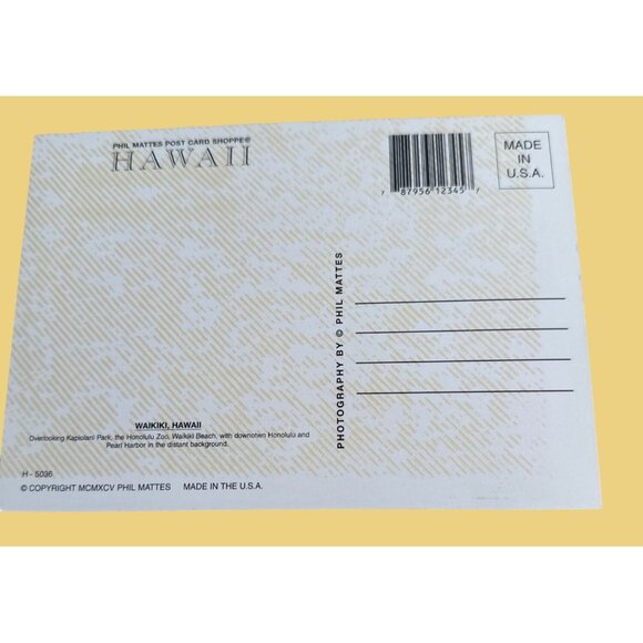 Vintage Waikiki Hawaii Postcard By Phil Mattes SKU 0215 - Picture 4 of 4